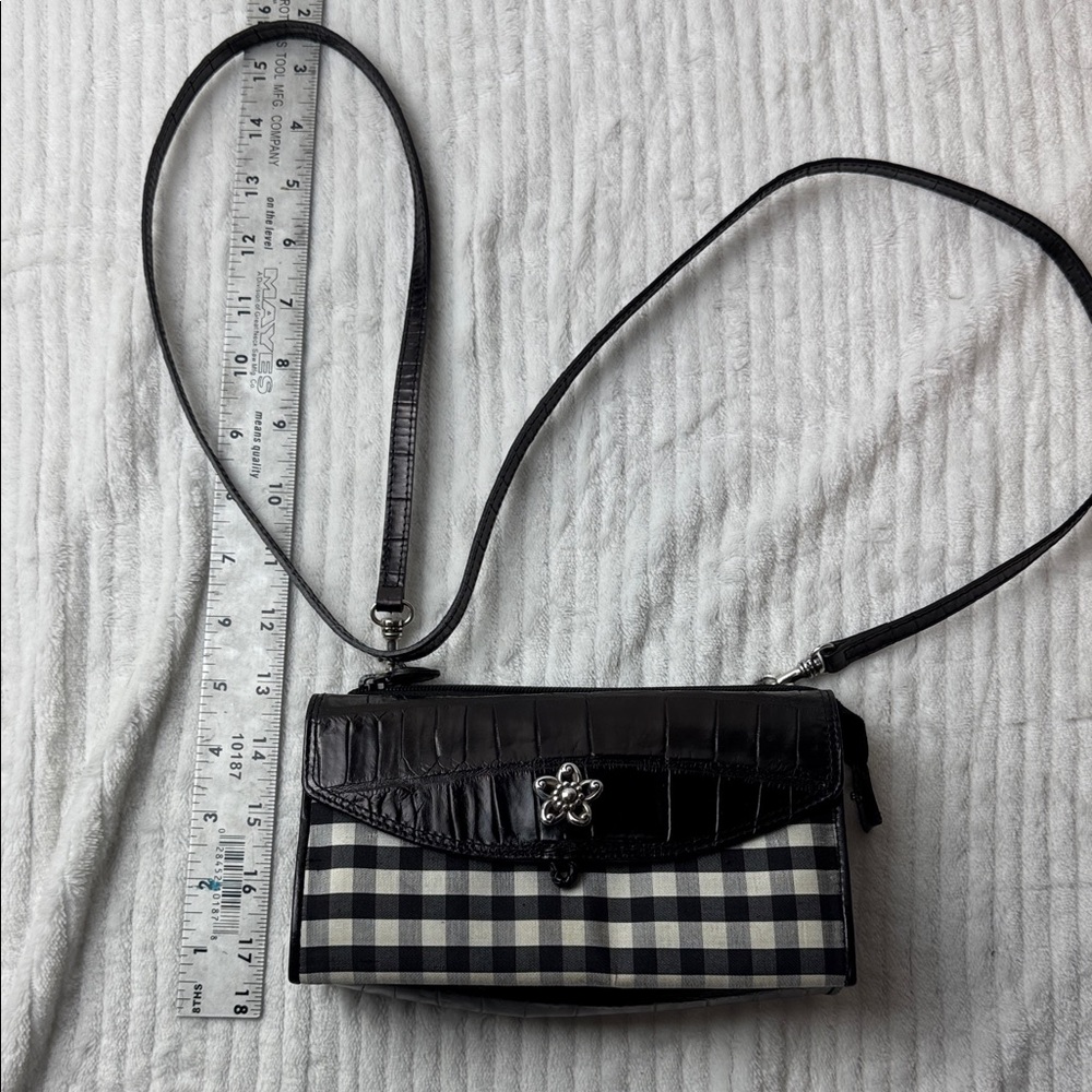 Brighton Black and White Checkered Crossbody Bag